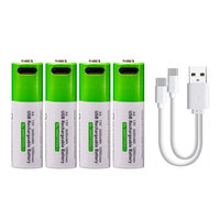 Smartoools Smartoools-AAA2 Baterai Lithium AAA Isi Ulang Energi Hijau 750mWh 1.5V Tipe Pengisian Daya Type-C dengan Pengosongan Daya Rendah 2 Buah