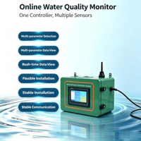 Dispositif de surveillance en ligne multiparamètres de la qualité de l'eau, haute précision 0,0-14,0 pH, mural, pour l'eau potable
