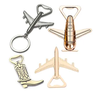 Fabricant en gros Logo personnalisé en métal avion porte-clés porte-clés porte-clés ouvre-bouteille