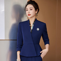 Costume professionnel pour femmes, automne/hiver 2024, élégant et tendance, ensemble jupe OL pour les employées de bureau, tenue de travail formelle