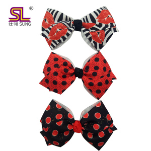 Venta al por mayor de lazo para el pelo Boutique Grosgrain Ribbon Diadema Bow Hair Clip para niñas bebés - Product Image 4