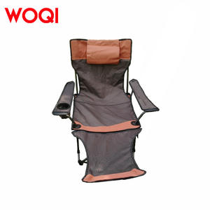 Silla plegable Woqi de tela Oxford reclinable con almohada, portavasos y bolsillos laterales para uso en exteriores, camping y jardín. - Product Image 4