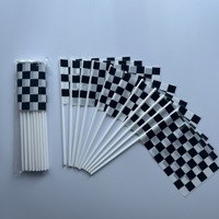 Mini drapeau à main en papier personnalisé avec bâton, drapeaux de poche en plastique PVC PE imperméables, drapeaux à main pour les fans de football
