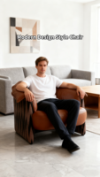 Fauteuil inclinable moderne et exclusif en cuir et tissu, fauteuil de salon