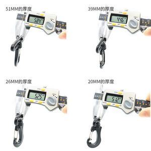Kjm ตะขอเกี่ยวพลาสติกแบบหมุนได้ รุ่น B-006 สีดำ ขนาด 20 มม. 26 มม. 39 มม. 51 มม. สำหรับแขวนกระเป๋า ใช้งานกลางแจ้ง - Product Image 2