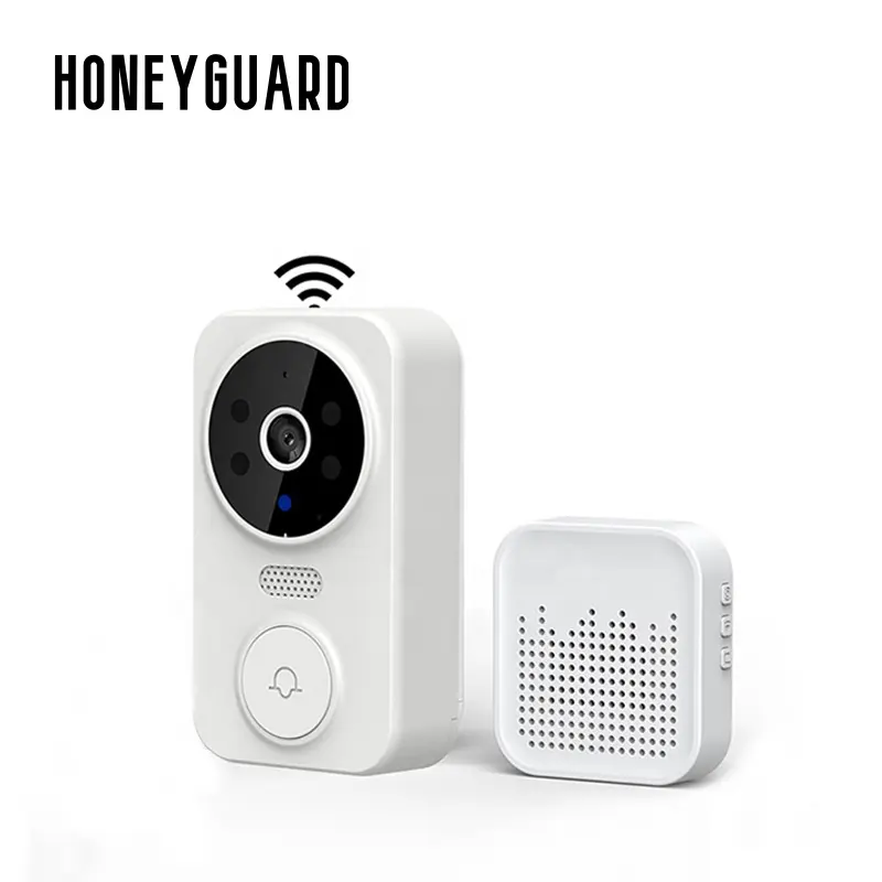 Honeyguard HSL001 Tuya กริ่งหน้าประตูบ้านแบบไร้สาย, กริ่งหน้าประตูระบบไวไฟอัจฉริยะพร้อมกล้องอินเตอร์คอมไร้สาย