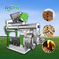 Machine à granulés de foin RICHI à matrice annulaire, facile à utiliser, 1-40 TPH, avec garantie de 2 ans