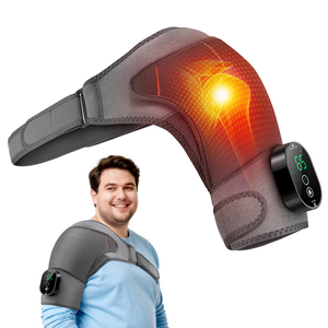 Almofada Térmica Sem Fio com Controle Remoto por Vibração, Recarregável via USB, com Display LCD, Massajador para Ombros - Product Image 1