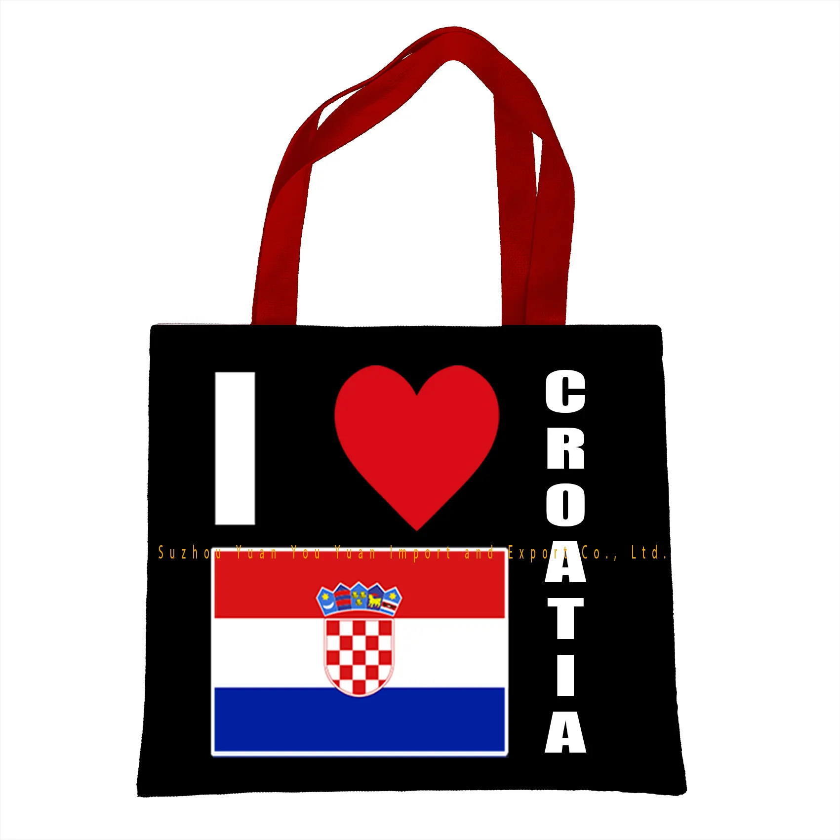 Tùy chỉnh 16x14 inch hai mặt in thăng hoa Croatia Túi tote