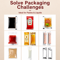 Machine d'emballage entièrement automatique et facile à utiliser pour liquides et pâtes, avec fonctions de remplissage/emballage/scellage pour sauces alimentaires et liquides