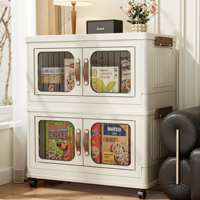 Armoire de rangement pliable moderne en PP de 65 cm avec portes magnétiques doubles pour la maison et le jardin, conteneur alimentaire, boîte de conservation des aliments