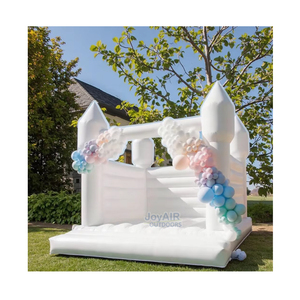 Château gonflable de mariage personnalisé blanc, certification CE, matériau PVC de 0,55 mm d'épaisseur, installation facile pour les événements festifs - Product Image 2