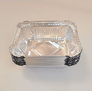 Feuille d'étain en aluminium jetable cuisson Muffin tasse boulangeries four à rôtir plats carrés moules à <span class=keywords><strong>tarte</strong></span> plateaux en métal gâteau utilisation alimentaire - Product Image 5