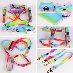 Sabuk pengaman anjing lembut Mode grosir tali mobil Logo khusus sublimasi poliester dapat diatur tali kursi mobil anjing mewah - Product Image 6