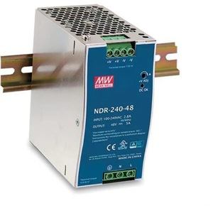 Fuente de Alimentación Mean Well NDR 240 48 DC, 48V 5A, Fuente de Alimentación Conmutada Industrial para Equipos de Automatización - Product Image 1