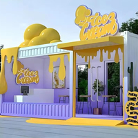 Boutique en conteneur modifié haute résistance, café préfabriqué personnalisé en conteneur, kiosque pop-up modulaire mobile pour la vente au détail en centre commercial
