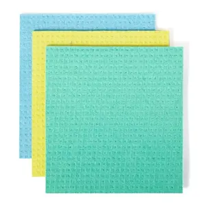 Paños de esponja de celulosa reutilizables de círculo completo de varios colores suministros de cocina esponja con almohadilla verde que hace la máquina depurador de cocina