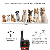 Colliers étanches rechargeables IP67 Collier de dressage électrique pour chien avec télécommande pour 2 chiens