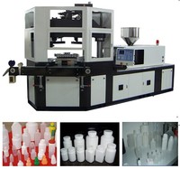 Machine de soufflage par injection automatique monophasée à 7 cavités pour flacons compte-gouttes, 3 stations, sans flash, qualité sanitaire IBM