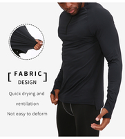 T-shirt de compression à manches longues pour homme, personnalisé par le fabricant, léger, respirant, sous-vêtement de sport pour le fitness