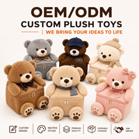 Tas Kosmetik Kotak Penyimpanan Portabel Beruang Teddy Klasik | Pabrik Mainan Boneka Plush Kustom Langsung dari Pabrik, Logo Kustom, Mainan Lembut