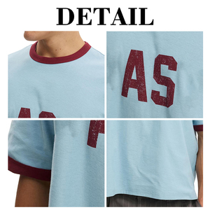 เสื้อยืดคอกลมแขนยาวลำลองสำหรับผู้ชาย KingSen OEM สีบล็อก ผ้าฝ้าย 100% 250 กรัม พิมพ์ลายด้วยเทคนิคซิลค์สกรีน ล้างสีแบบแอซิดวอช - Product Image 6