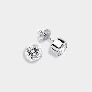 High Quality Diamond Round <b>Stud</b> <b>Earrings</b> Stylish Elegant Jewelry With Durable Plating And Radiant Round Stones For Brides - Product Image 1