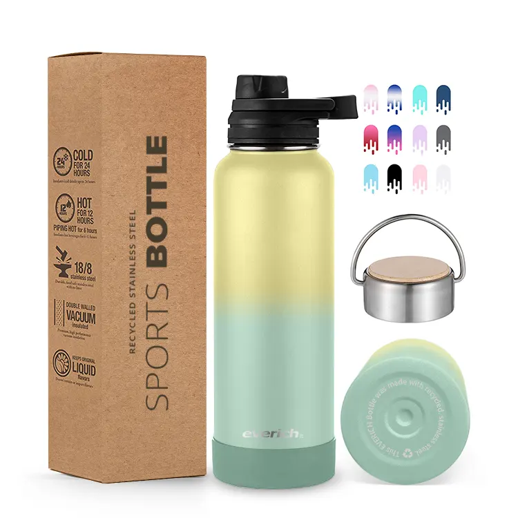 32oz 40oz Eco-friendly big mouth stainless steelwater bottle with lid bicycle sport recyclable BPA free