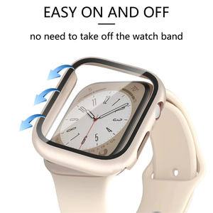 Protecteur d'écran en verre trempé transparent PC boîtier de montre intelligente pour <span class=keywords><strong>Apple</strong></span> <span class=keywords><strong>Watch</strong></span> série 11 couverture pour IWatch 10 9 8 7 6 - Product Image 5