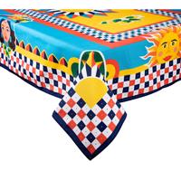 Nappe de table méditerranéenne tissée à motifs géométriques Excelsa, Sicilian Rhapsody, coton, 140x180 cm, multicolore, lavable