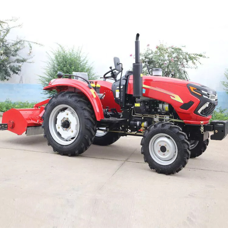 Tractor agrícola barato con cortacésped Tractor camión remolque de troncos de bosque con tractor de grúa agricola