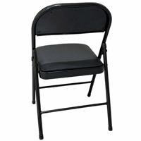 Chaise pliante en métal rembourrée robuste, chaise d'invité portable avec structure en acier pour le bureau, les conférences, les formations, les événements et les mariages