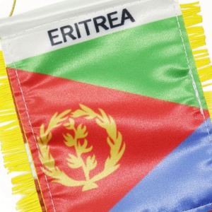 Custom ERITREA Satin Pennant Flag Car Mini Flag <b>Banner</b> with Yellow Tassels - Product Image 4