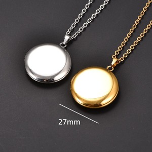 Pendentif Médaillon Rond en Acier Inoxydable Mignon pour Photo, Collier DIY pour Femmes et Hommes, Breloque Cadre Photo Commémoratif, Chaîne Bijoux Métalliques - Product Image 5