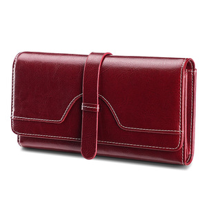 <span class=keywords><strong>Portafoglio</strong></span> Lungo da <span class=keywords><strong>Donna</strong></span>, Borsellino Vintage Porta Carte <span class=keywords><strong>Rosso</strong></span>, Portafogli in Vera Pelle, Pochette Porta Soldi, <span class=keywords><strong>Portafoglio</strong></span> in Pelle PU - Product Image 3