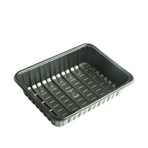 Disposable Black <strong>PET</strong> Rectangular Fresh Fruits Vegetable <strong>Tray</strong> Supermarket <strong>PET</strong>/PE Food Boxes - Product Image 5