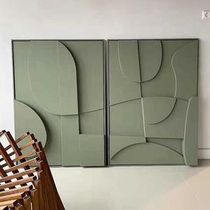 Grande Opera d'Arte da Parete Moderna Pittura Materica a Rilievo 3D Scultura Geometrica Fatta a Mano Minimalista Effetto Arenaria per Arredamento di Hotel - Product Image 6