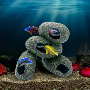 Aquarium Aquarium Dekoration Poly resin Buntbarsch Steine Felsen Höhle Ornament Zubehör enthalten ein <span class=keywords><strong>Set</strong></span> - Product Image 2