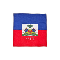 Produits de la série Drapeau haïtien : Drapeau de table, foulard, chapeau, porte-clés, collier, drapeau de voiture, cordon, chaussettes, t-shirts, collier pour cadeau