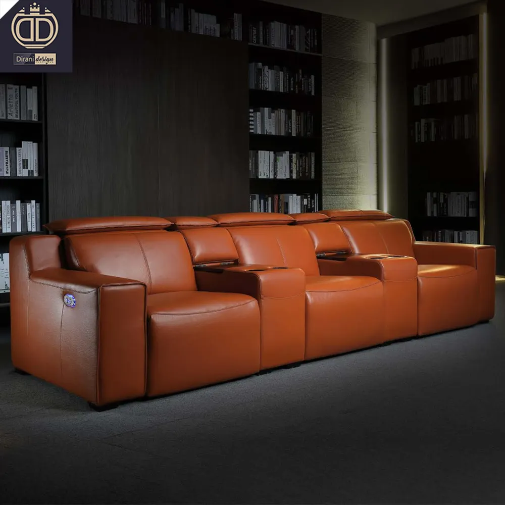 2023 Foshan Orange Modern Home Theater Electric Recliners And Sofas Luxury Home Movie Theater Sofa