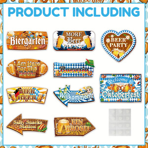 Oktoberfest Party Decoratief Wegwijzerbord Welkomstbord München Bierfestival Tuin Gazon Richtingswijzer Patch Papier China - Product Image 4