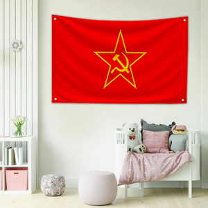 Флаг СССР для самостоятельного декорирования спальни, баннеры на стену, гобелен для украшения комнаты, 3x5 футов, забавные уличные флаги - Product Image 3