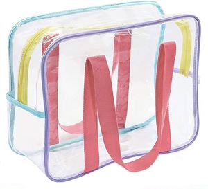 Women's Portable <b>Clear</b> PVC Storage <b>Bag</b> for Travel and Vacation <b>Toiletry</b> Wash Bathroom Makeup Organizer - Product Image 1