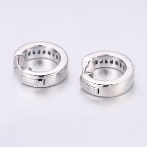 Boucles d'oreilles en or blanc massif 18K 14K 10K, pierres précieuses de couleur bleue cultivées en laboratoire, certifiées GRC, bijoux pour femmes - Product Image 3