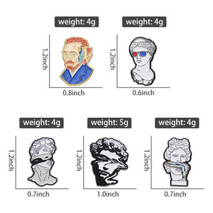 Beeldje Gezichtspins Kunst Abstracte Figuren Broches Grieks Klassiek Portret Reversspeld Badge Vintage Retro Sieraden Accessoires Speld - Product Image 6