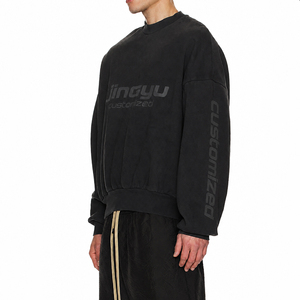 Sudadera Holgada con Cuello Redondo, Diseño Retro Personalizado, Color Negro, Algodón de Alta Calidad, Estilo Casual - Product Image 2
