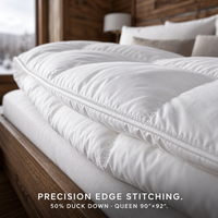 Couette extra chaude 50% duvet de canard blanc, taille Queen, matelassée en boîte, en coton anti-duvet, épaisse, vente en gros