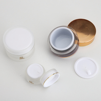 Contenants cosmétiques de luxe 10ml 50ml, pot rond en acrylique blanc nacré violet pour emballage de soins de la peau