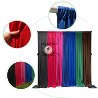 ANNIELU Rideaux Extensibles Modernes Personnalisés Vert Rouge 4 Voies en Spandex pour Décoration de Fond de Scène Mariage Événement Fête