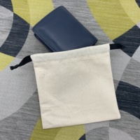 Tas Kemasan Dompet Kantong Kanvas Logo Kustom Tas Tali Serut Leher Terbuka Kanvas